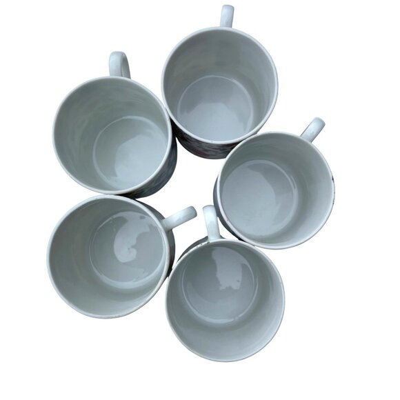 Vintage Japanese Chintz Floral Ceramic Coffee Tea Espresso Mugs Set Of 5 - Picture 3 of 6